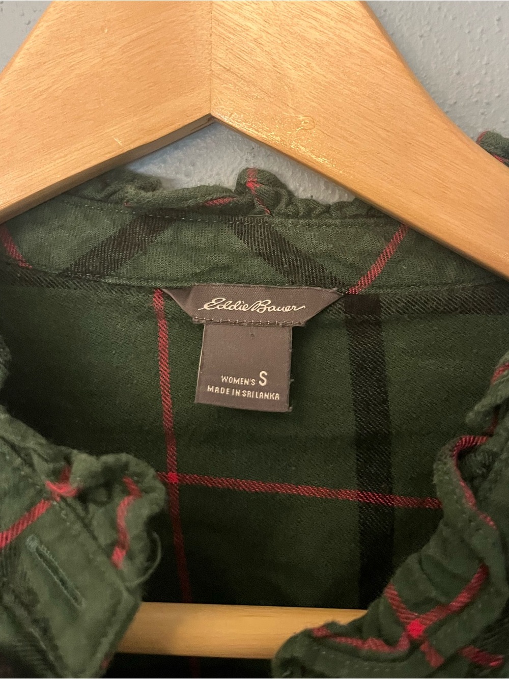 Eddie Bauer Flannel Button-Down Shirt with Ruffle Trim - Picture 2 of 3